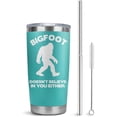 thumbnail image 1 of Bigfoot Tumbler 20oz Gifts for Women Sasquatch Gifts Glitter Silver Insulated Tumbler Green Big foot Gift Idea Animal Tumbler with Lid and Straw, 1 of 6