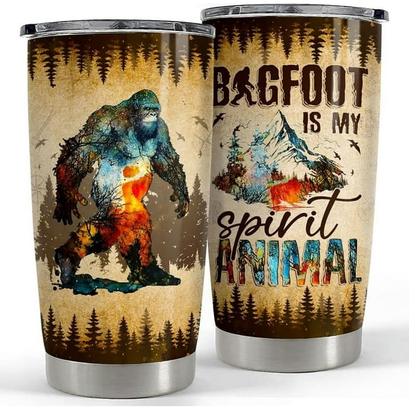 Bigfoot Tumbler Cup 20oz Bigfoot Gifts for Men Stainless Steel Insulated Tumblers Coffee Travel Mug Gift for Birthday Christmas