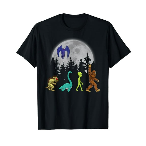 Bigfoot UFO Mothman Loch Ness Monster Cryptid Cryptozoology T-Shirt