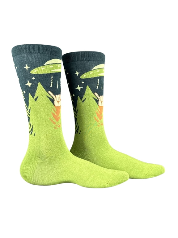 Bigfoot UFO Socks Funny Sarcastic Sasquatch Footwear For Men