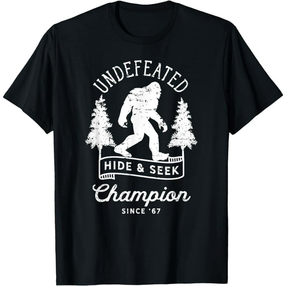 Bigfoot Undefeated Hide and Seek Champion Distressed T-Shirt