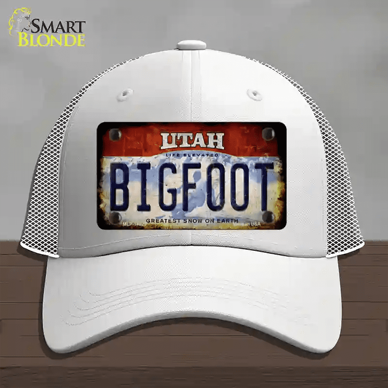 Utah Tag Bigfoot Utah Novelty License Plate Hat Tag Mesh White - Walmart.com