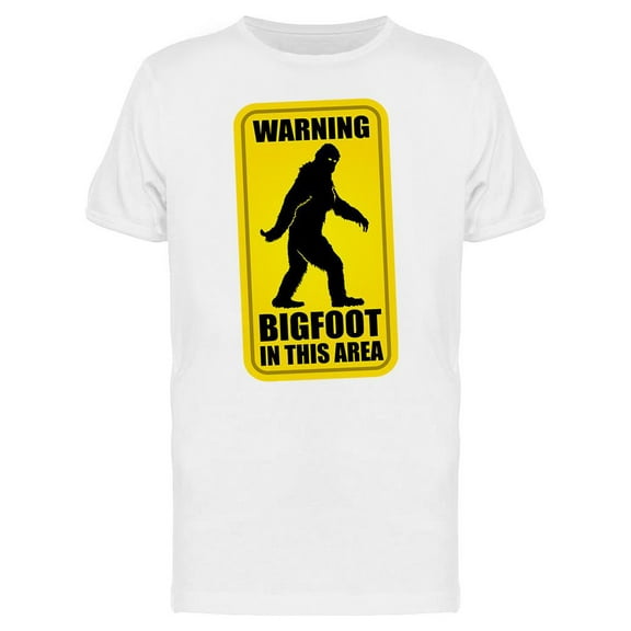 Bigfoot Warning Design T-Shirt Men -Image by Shutterstock, Male Medium