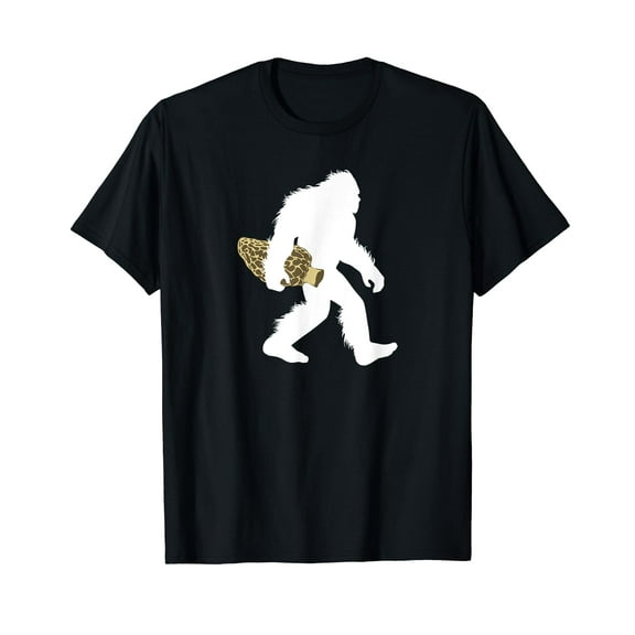 Bigfoot With Morel Mushroom Shirt, Sasquatch Fungi Tee Gift