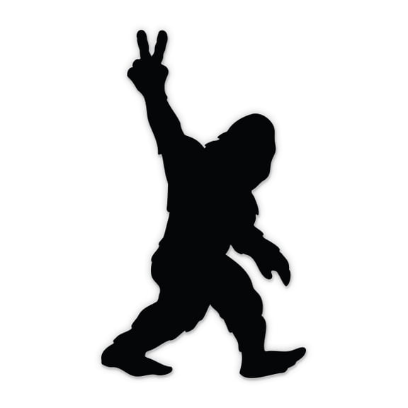 Bigfoot Yeti Peace - 12" Vinyl Sticker Waterproof Decal