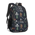 thumbnail image 1 of Bigfoot and Campfire Black Pattern Backpack for School, Cute School Bag with Adjustable Shoulder Straps and Padded Back, 16.9"x12.6"x5.9", 1 of 5
