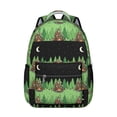 thumbnail image 1 of Bigfoot and Campfire Green Pattern Backpack for School, Cute School Bag with Adjustable Shoulder Straps and Padded Back, 15.3"x11"x7.1", 1 of 3