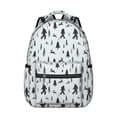 thumbnail image 1 of Bigfoot and Deer White Pattern Backpack for School, Cute School Bag with Adjustable Shoulder Straps and Padded Back, 15.3"x11"x7.1", 1 of 5