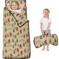 thumbnail image 1 of Bigfoot and Mountain Beige Pattern Teens Toddler Nap Mat with Pillow, Sleeping Mat Bag for Preschool Daycare 59"x22", 1 of 6