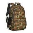 thumbnail image 1 of Bigfoot and Plaid Brown Pattern Backpack for School, Cute School Bag with Adjustable Shoulder Straps and Padded Back, 16.9"x12.6"x5.9", 1 of 3