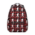 thumbnail image 1 of Bigfoot and Plaid Red Pattern Backpack for School, Cute School Bag with Adjustable Shoulder Straps and Padded Back, 15.3"x11"x7.1", 1 of 5