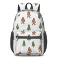thumbnail image 1 of Bigfoot and Tree White Pattern 17" School Backpacks for Teens,Waterproof Oxford Fabric,S-Shape Padded Straps for School,Travel,Hiking,Camping, 1 of 6