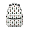 thumbnail image 1 of Bigfoot and Tree White Pattern Backpack for School, Cute School Bag with Adjustable Shoulder Straps and Padded Back, 15.3"x11"x7.1", 1 of 3