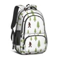 thumbnail image 1 of Bigfoot and Tree White Pattern Cute School Backpack Bag with Padded Back and Adjustable Shoulder Straps 16.9 X 12.6 X 5.9 Inches, 1 of 5