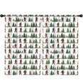 thumbnail image 1 of Bigfoot and Tree White Pattern Insulated Teens Curtains Set Of 2, Bedroom Essentials, Toddler Room Decor 52"x84", 1 of 5