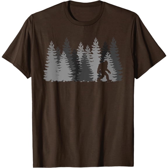 Bigfoot in the Forest Sasquatch Yeti Unisex T-Shirt for Men Women Kids Toddler,Military Green Color,Size YL