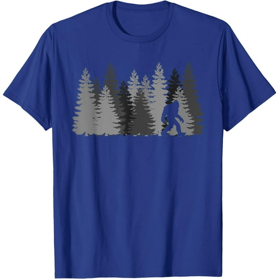 Bigfoot in the Forest Sasquatch Yeti Unisex T-Shirt for Men Women Kids Toddler,Royal Blue Color,Size L