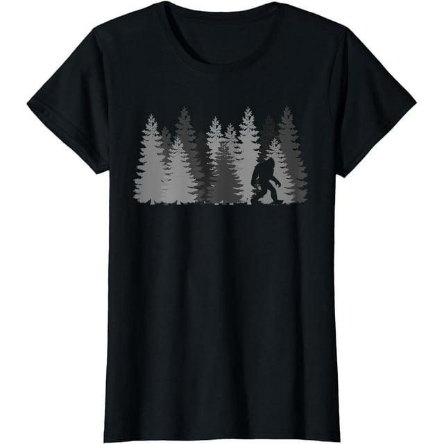 Bigfoot in the Forest T-Shirt Sasquatch Yeti - Walmart.com