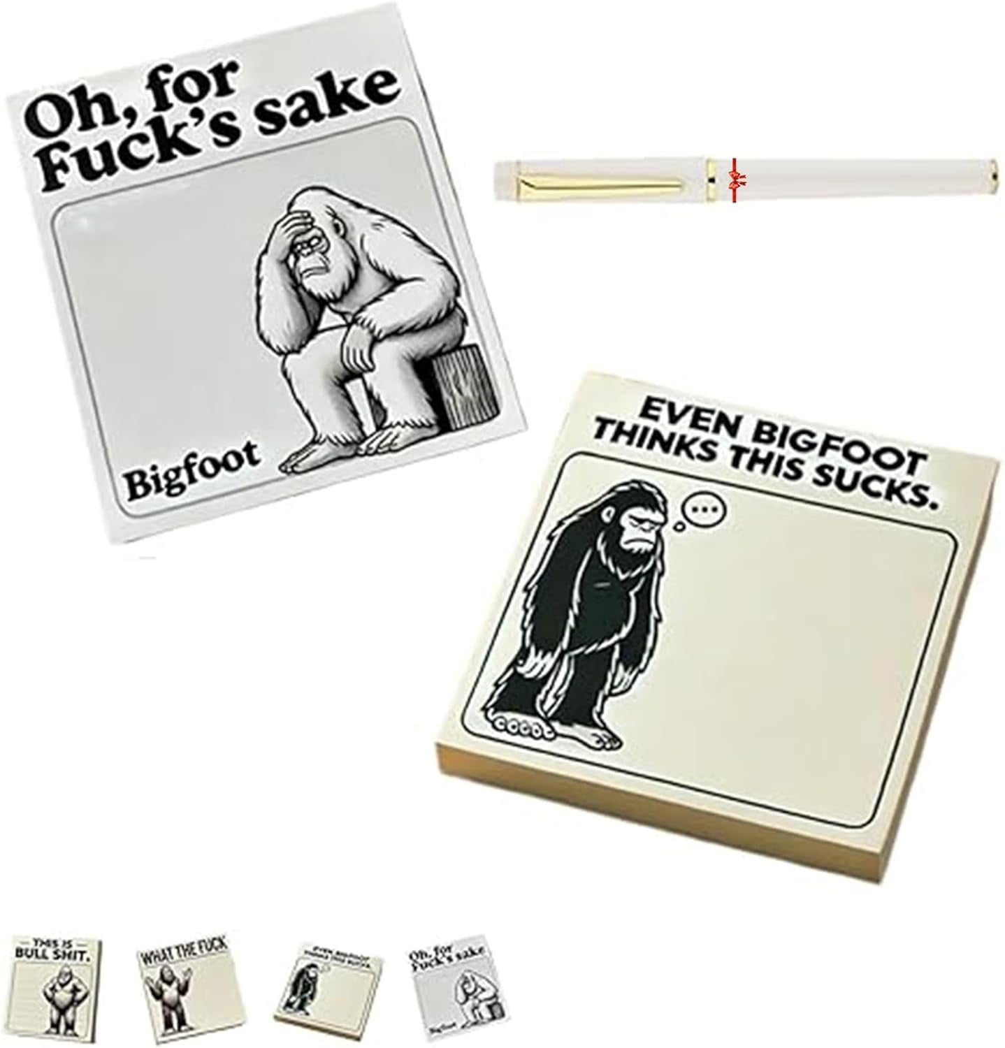 Bigfoot's Brutal Sticky Notes, Funny Bigfoot Sticky Notes for When ...