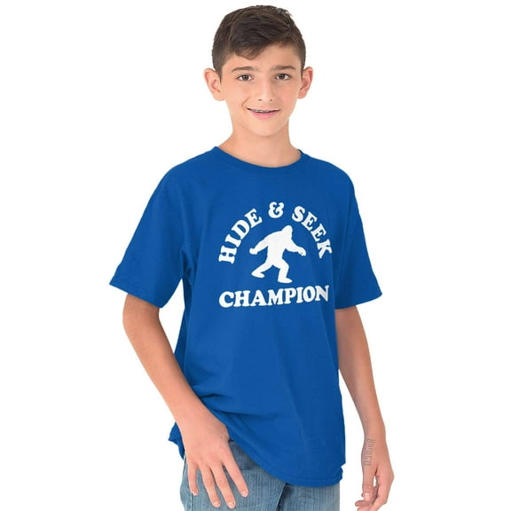 Bigfoot the Hide and Seek Champion Crewneck T Shirts Boy Girl Teen Brisco Brands L