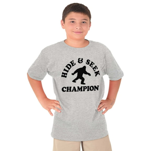 Bigfoot the Hide and Seek Champion Crewneck T Shirts Boy Girl Teen Brisco Brands L