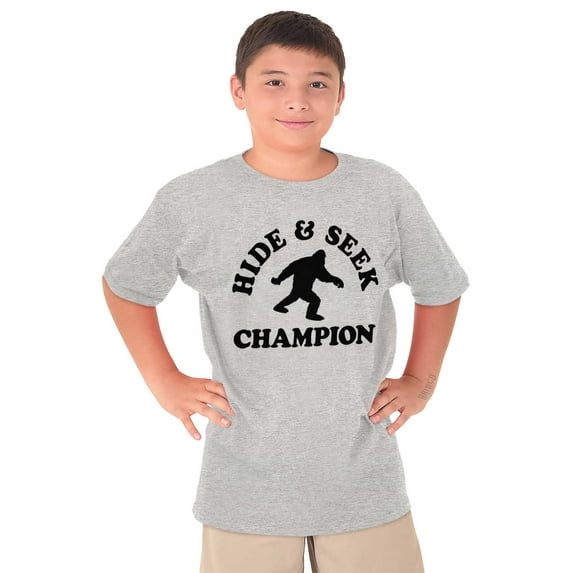 Bigfoot the Hide and Seek Champion Crewneck T Shirts Boy Girl Teen Brisco Brands S