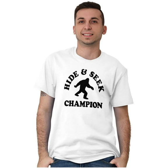 Bigfoot the Hide and Seek Champion Men's Graphic T Shirt Tees Brisco Brands L