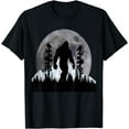 thumbnail image 1 of Bigfoot walk in the Forest Moon Night Cool Sasquatch For Men T-Shirt, 1 of 4