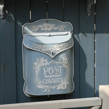 Bigfortune Mailboxes Wall Mount Outside Vintage Metal Mailboxes on Wall for Homes Outdoor Garden Decoration