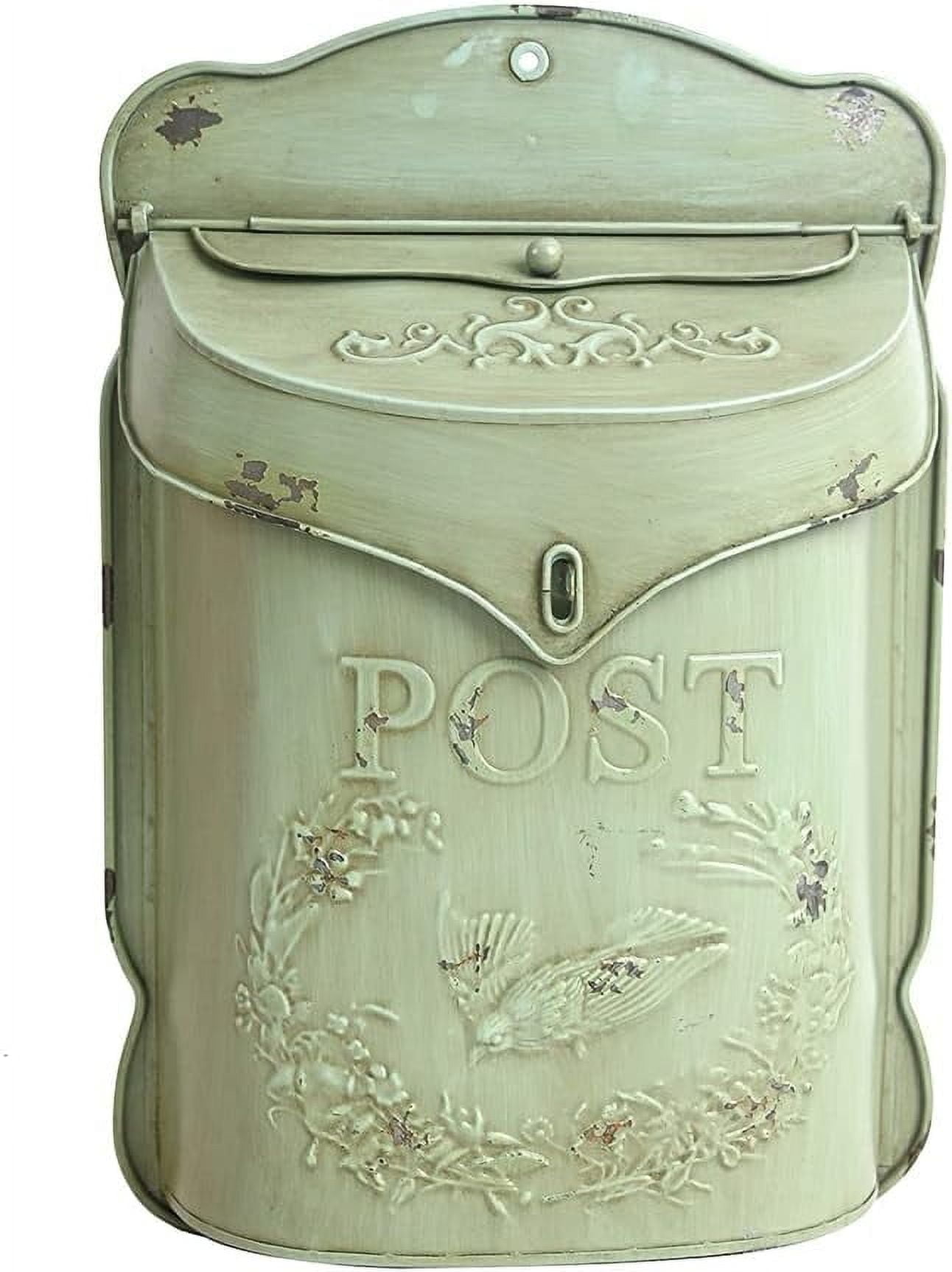 Bigfortune Mailboxes Wall Mount Outside Vintage Metal Mailboxes on Wall for Homes Outdoor Garden Decoration