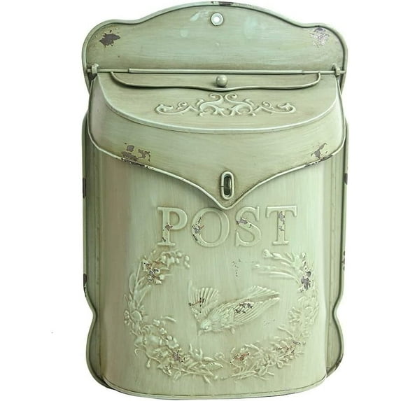 Bigfortune Mailboxes Wall Mount Outside Vintage Metal Mailboxes on Wall for Homes Outdoor Garden Decoration