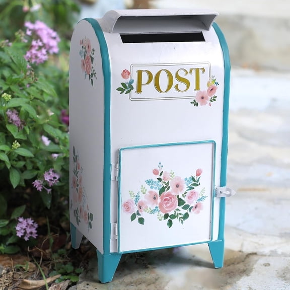 Vintage Post Box Freestanding Mailboxes for Homes Decoration Wedding Card Box Decor Receving Wish List Post Card and Letter