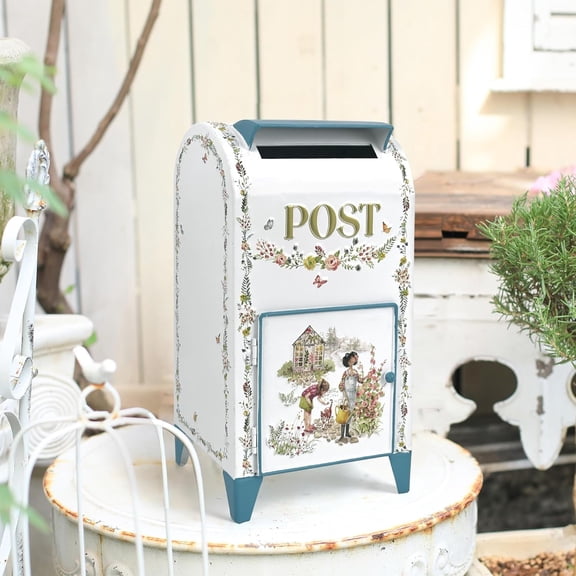 Bigfortune Metal Post Box Mailboxes Card Box for Wedding Gift for Her