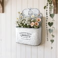 thumbnail image 1 of Galvanized Metal Wall Planter - Rustic Vintage Wall Mounted Planters for Indoor Outdoor Plants Farmhouse Hanging Plant Holder Decor (13.2" L x 9.5" H), 1 of 6
