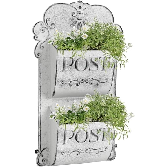 Bigfortune Metal Wall Planter For Outdoor Indoor,Metal Plant Pot Holders,Rustic Wall Hanging Planter,Garden Wall Flower Planters