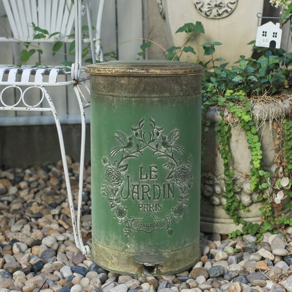 Vintage Metal Step On Trash Can With Lid 4.5 Gallon Farmhouse Rustic Garbage Can Waste Bin for Kitchen Bathroom Bedroom Porch