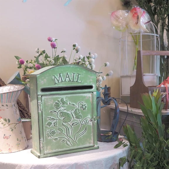 Bigfortune Vintage Mailboxes Wall Mount Outdoor Indoor Metal Mailbox Room Garden Porch Wall Decoration