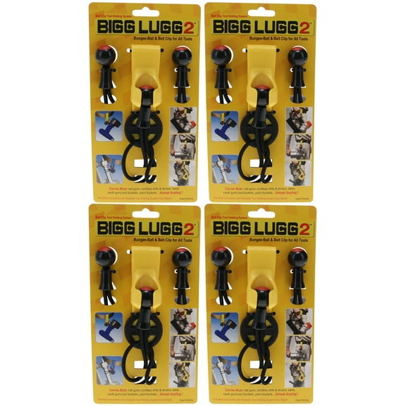 Bigg Lugg BL2-3BM Belt Clip Tool Holder System with 3 Ball Bungees (4-Pack)
