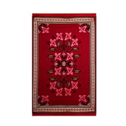 BiggHome Rug - 120*180 cm, Machine Washable, Durable, Ethnic-Inspired Pattern for Living Room, SA25PY, 47.24 x 70.87 inches, 5.7 lbs