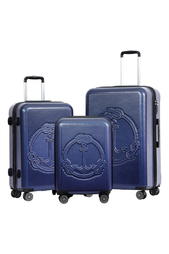 Ocean Hardshell Spinner Luggage Set, NavyBlue,3 Pcs, 44 - 66 - 99 lbs