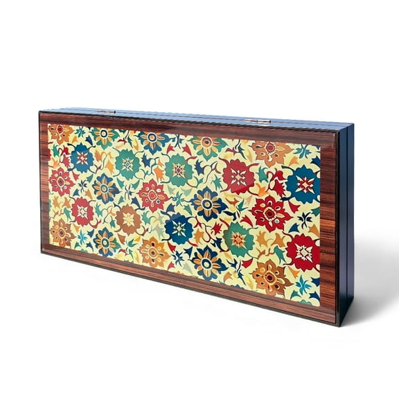 Biggdesign Bloom Backgammon Set, Magnetic Closure, Scratch-Resistant Surface