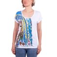 thumbnail image 1 of Biggdesign Blue Water Pattern Printed Women's Bicycle Collar Crew Neck Woman T-Shirt Short Sleeve Casual Tshirt Cotton Regular Fit Comfortable Womens White Collored Custom Design Authentic Motives, 1 of 5