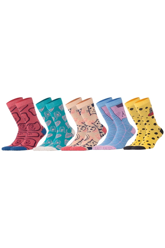 Cats 5 Pcs Women Socket Socks