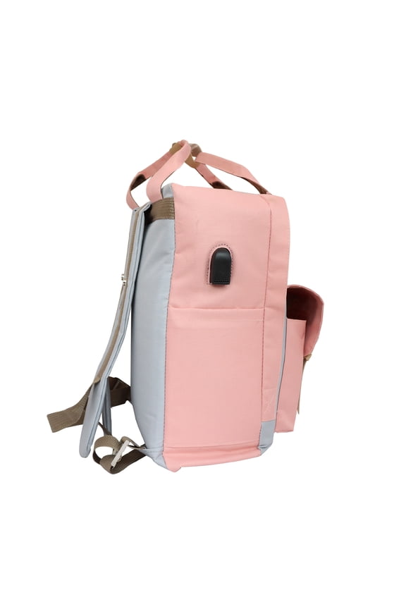 Cats USB Laptop Backpack, 14 Laptop Compatible, Water-Resistant, Lightweight, Unisex, Pink