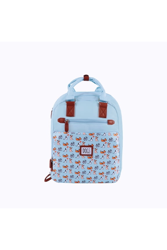 Dogs Laptop Backpack  Water-Resistant, 15 inch Laptop Compatible School Bag, Blue