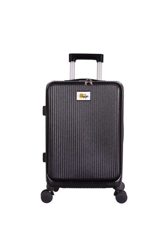 Moods Up Luggage with Cup Holder and USB Port, 20", Black