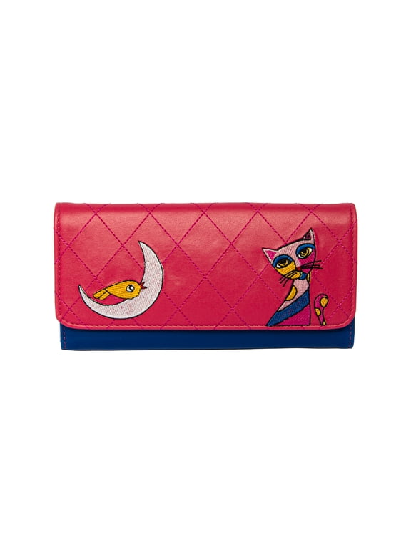 Owl and City Embroidered Card Holder Wallet, Credit Card Holder