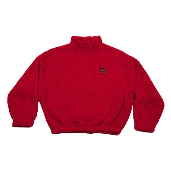 Biggdesign Sweaters for Women, Crewneck Sweatshirt Women, Half Zip Pullover Women, Zip up Hoodie Women, Cute Shirts for Teen Girls, Red, M Size