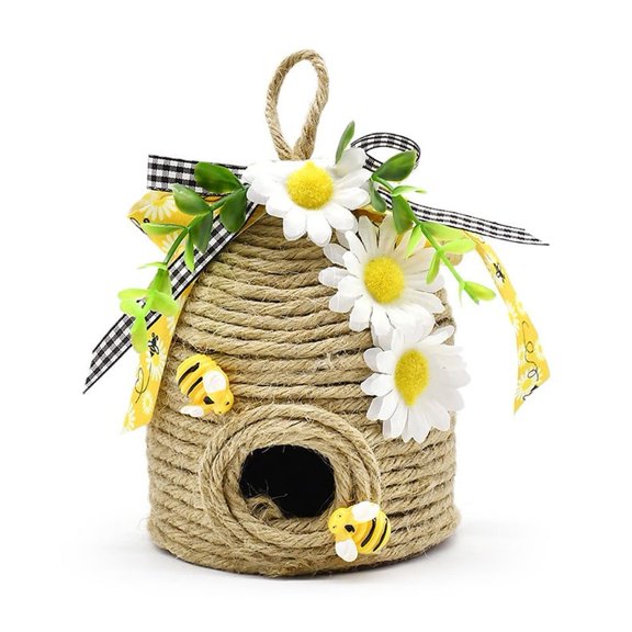 Bigger Bee Hive Decor, Bee Rustic Decor Hive,Natural Bee House Charming Beehive Design Home Decorations