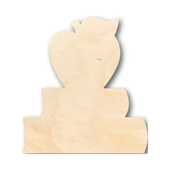 Unfinished Wood Apple and Books Shape - Craft - up to 46" DIY 36" / 1/4"